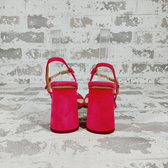 NEW Sam Edelman Kit Slingback Block Heel In Dahlia Pink Barbie Core Sandals C104 - Picture 6 of 11